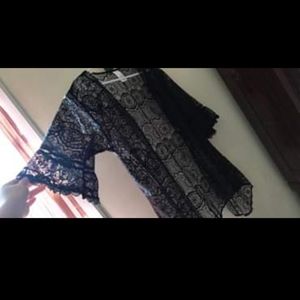 Women's Black Laced Cardigan
